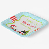 Kerstwinterpinguïns Papieren Bordje (Gebogen)