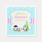 Kerstwinterpinguïns Servet (Voorkant)