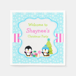 Kerstwinterpinguïns Servet