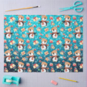 Kerstwinterpinguïns Snowflakes Blue voor kinderen Tissuepapier (Craft)