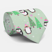 Kerstwinterpinguïns Stropdas (Opgerold)