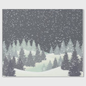 Kerstwinterpins Cadeaupapier (Vlak)