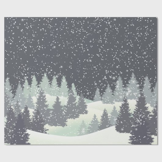 Kerstwinterpins Cadeaupapier (Vlak)