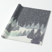 Kerstwinterpins Cadeaupapier (Uitgerold)