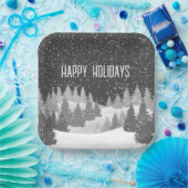 Kerstwinterpins Papieren Bordje (Feest)