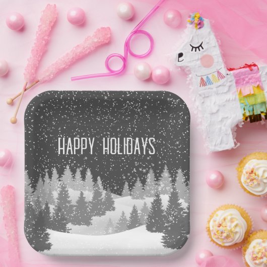 Kerstwinterpins Papieren Bordje (Feest)