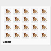 Kerstwinterpuppy Vierkante Sticker (Vel)
