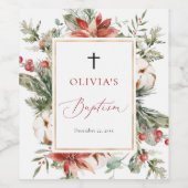 kerstwinterrood baptisme Wijnflesetiket Wijn Etiket (Enkel label)