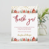 Kerstwinterscène Bedankkaart (Staand voorkant)
