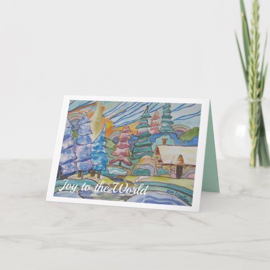 Kerstwinterscène Feestdagen Kaart (Voorkant)