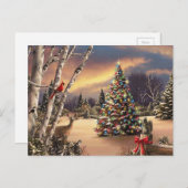 Kerstwinterscène Feestdagenkaart (Voorkant / Achterkant)