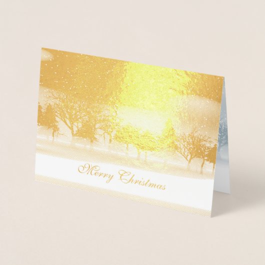 Kerstwinterscène Folie Kaarten (Voorkant)