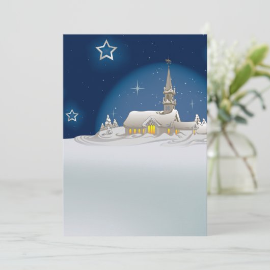 Kerstwinterscène Kaart (Staand voorkant)