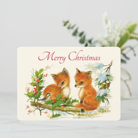  kerstwinterscène met ingang van de terugkerende k feestdagenkaart (Staand voorkant)