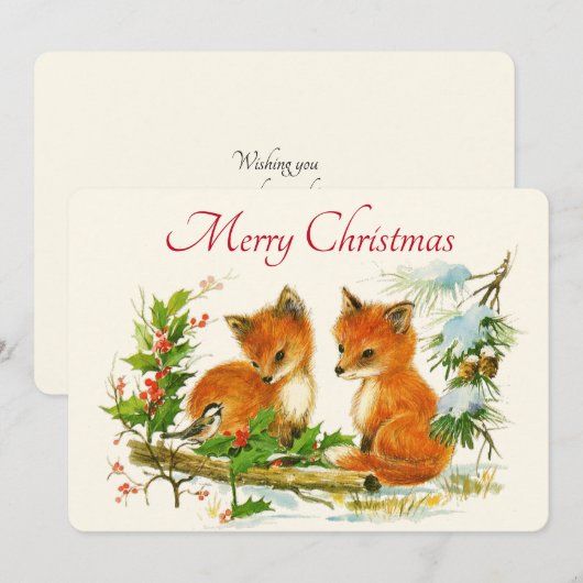  kerstwinterscène met ingang van de terugkerende k feestdagenkaart (Voorkant / Achterkant)