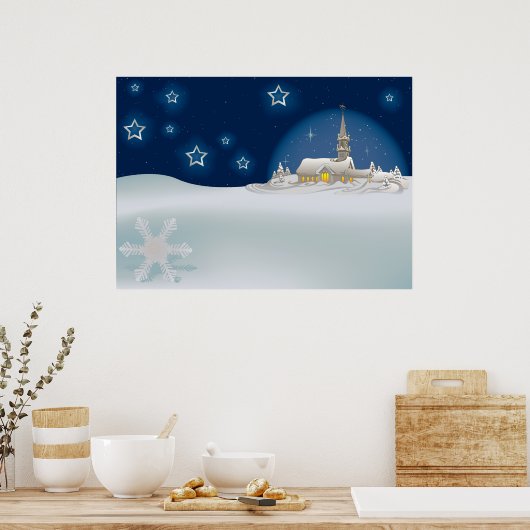 Kerstwinterscène Poster (Keuken)