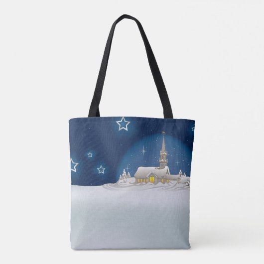Kerstwinterscène Tote Bag (Achterkant)