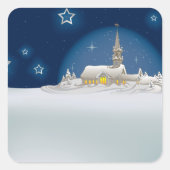 Kerstwinterscène Vierkante Sticker (Voorkant)