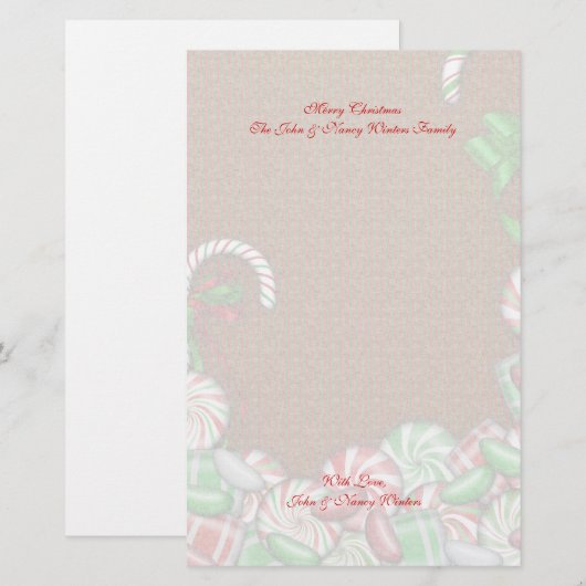 Kerstwinterscènes Briefpapier (Voorkant / Achterkant)