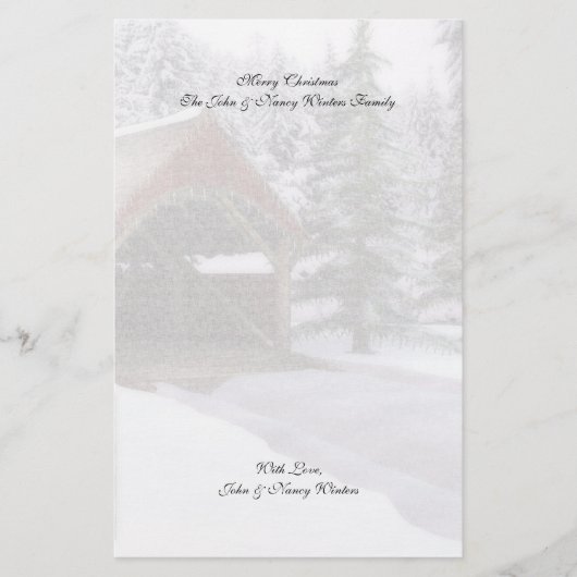 Kerstwinterscènes Briefpapier (Voorkant)