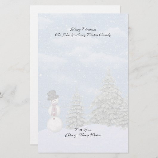 Kerstwinterscènes Briefpapier (Voorkant / Achterkant)