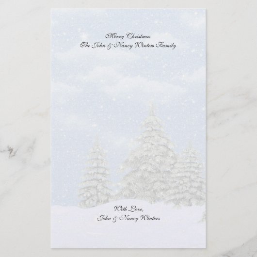 Kerstwinterscènes Briefpapier (Voorkant)