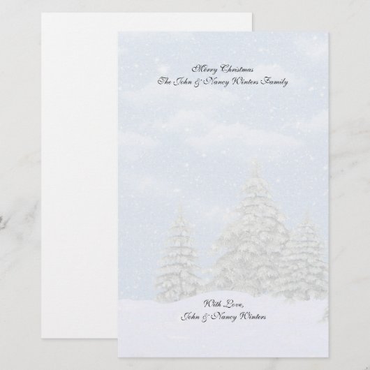 Kerstwinterscènes Briefpapier (Voorkant / Achterkant)