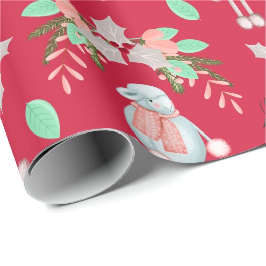 Kerstwinterschaap Cadeaupapier (Rol Hoek)