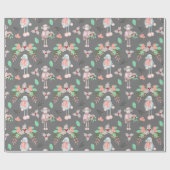 Kerstwinterschaap op grijs cadeaupapier (Vlak)