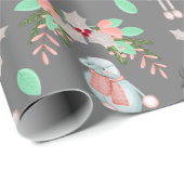 Kerstwinterschaap op grijs cadeaupapier (Rol Hoek)