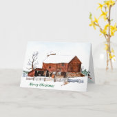 kerstwinterschuur kaart (Gele Bloem)