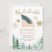 Kerstwinterslaapje baby is koud buiten kaart (Voorkant)