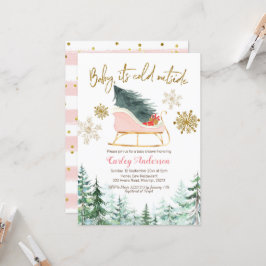 Kerstwinterslaapje baby is koud buiten kaart