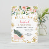 Kerstwinterslaapje Oh wat een leuke eerste verjaar Kaart (Staand voorkant)