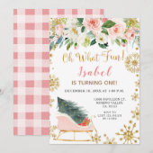 Kerstwinterslaapje Oh wat een leuke eerste verjaar Kaart (Voorkant / Achterkant)