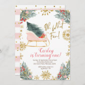 Kerstwinterslaapje Oh wat een leuke eerste verjaar Kaart (Voorkant / Achterkant)