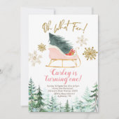 Kerstwinterslaapje Oh wat een leuke eerste verjaar Kaart (Voorkant)