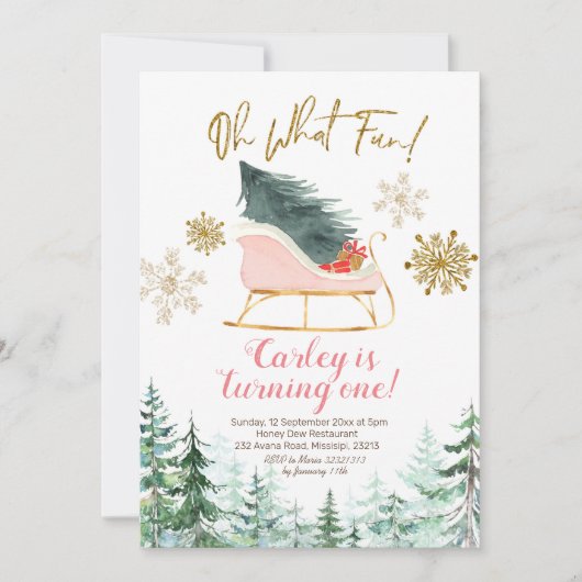 Kerstwinterslaapje Oh wat een leuke eerste verjaar Kaart (Voorkant)