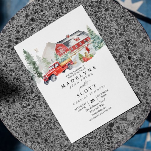 Kerstwintersneeuwfeest Landbruiloft Flyer