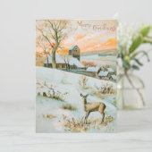 Kerstwintersneeuwlandschap en dieper feestdagenkaart (Staand voorkant)