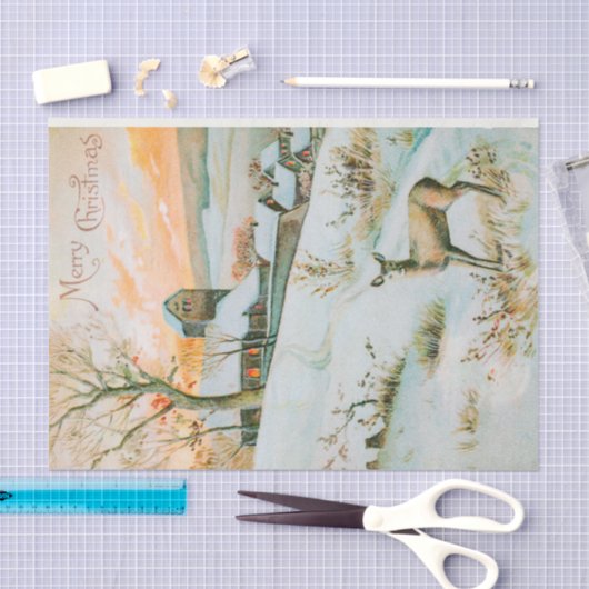 Kerstwintersneeuwlandschap en feestdag tissuepapier (Craft)