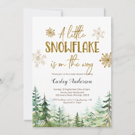 Kerstwintersneeuwvlok is onderweg kaart (Voorkant)