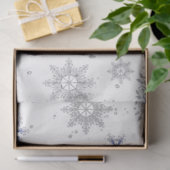 Kerstwintersneeuwvlokken Blauwe Zilver Glitter Tissuepapier (Geschenk)