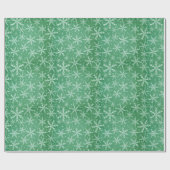 Kerstwintersneeuwvlokken die groen worden cadeaupapier (Vlak)