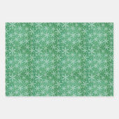 Kerstwintersneeuwvlokken die groen worden inpakpapier vel (Voorkant 2)