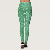 Kerstwintersneeuwvlokken die vallen leggings (Achterkant)