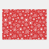 Kerstwintersneeuwvlokken op rode wrapping inpakpapier vel (Voorkant 3)