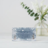 Kerstwintersneusvlokken bomen visitekaartje (Staand voorkant)