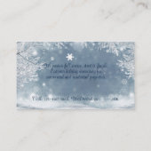 Kerstwintersneusvlokken bomen visitekaartje (Achterkant)