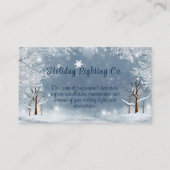 Kerstwintersneusvlokken bomen visitekaartje (Voorkant)